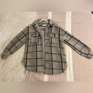 Z Supply Plaid Shacket/Flannel in Gray and Black